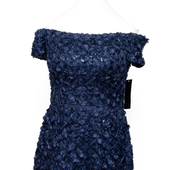 Xscape Off-The-Shoulder Lace Fit & Flare Dress - Picture 11 of 13